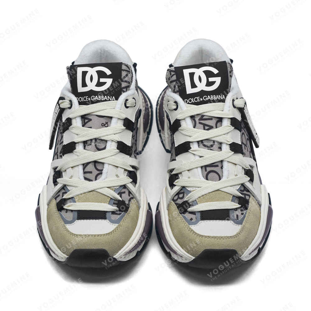 Dolce & Gabbana Airmaster Panelled Coffee Sneakers-4