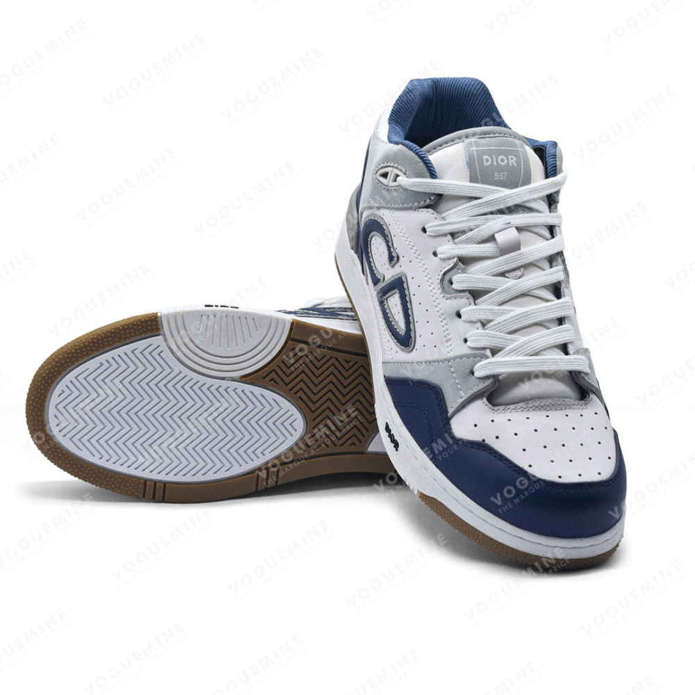 Dior White & Navy Blue Premium Low-Top Sneaker-5