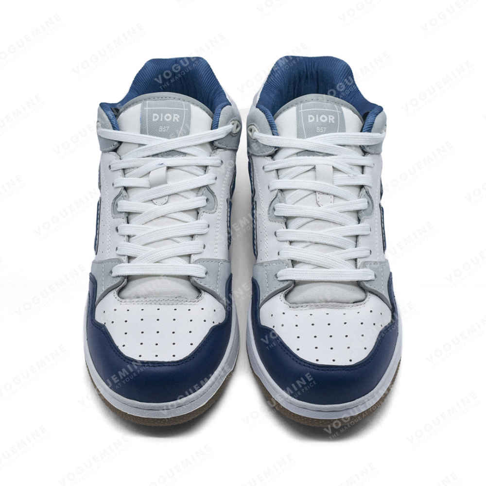 Dior White & Navy Blue Premium Low-Top Sneaker-4