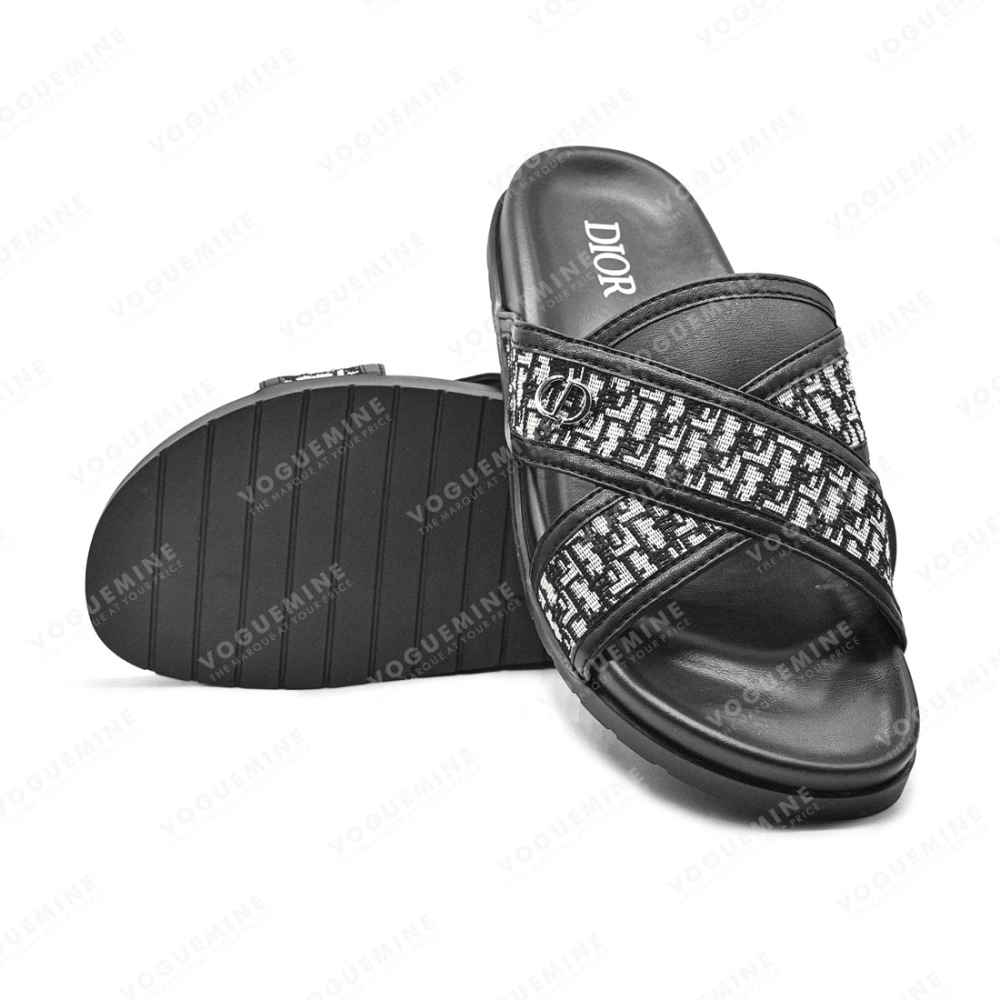 Dior Black Premium Quality Men's Flip-Flops-6