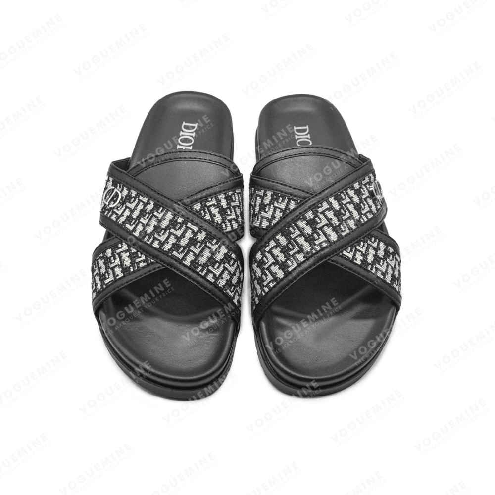 Dior Black Premium Quality Men's Flip-Flops-4