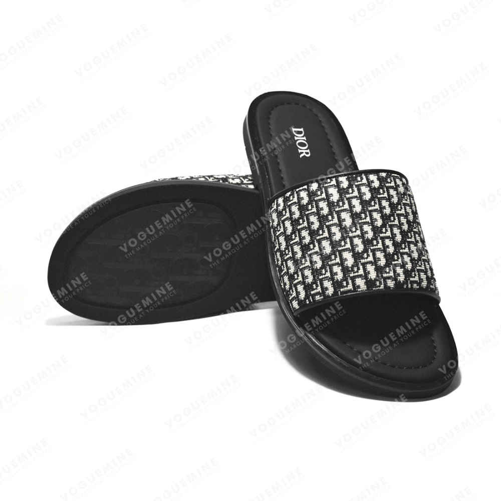 Dior logo Printed Black Premium Quality Flip-flops-6