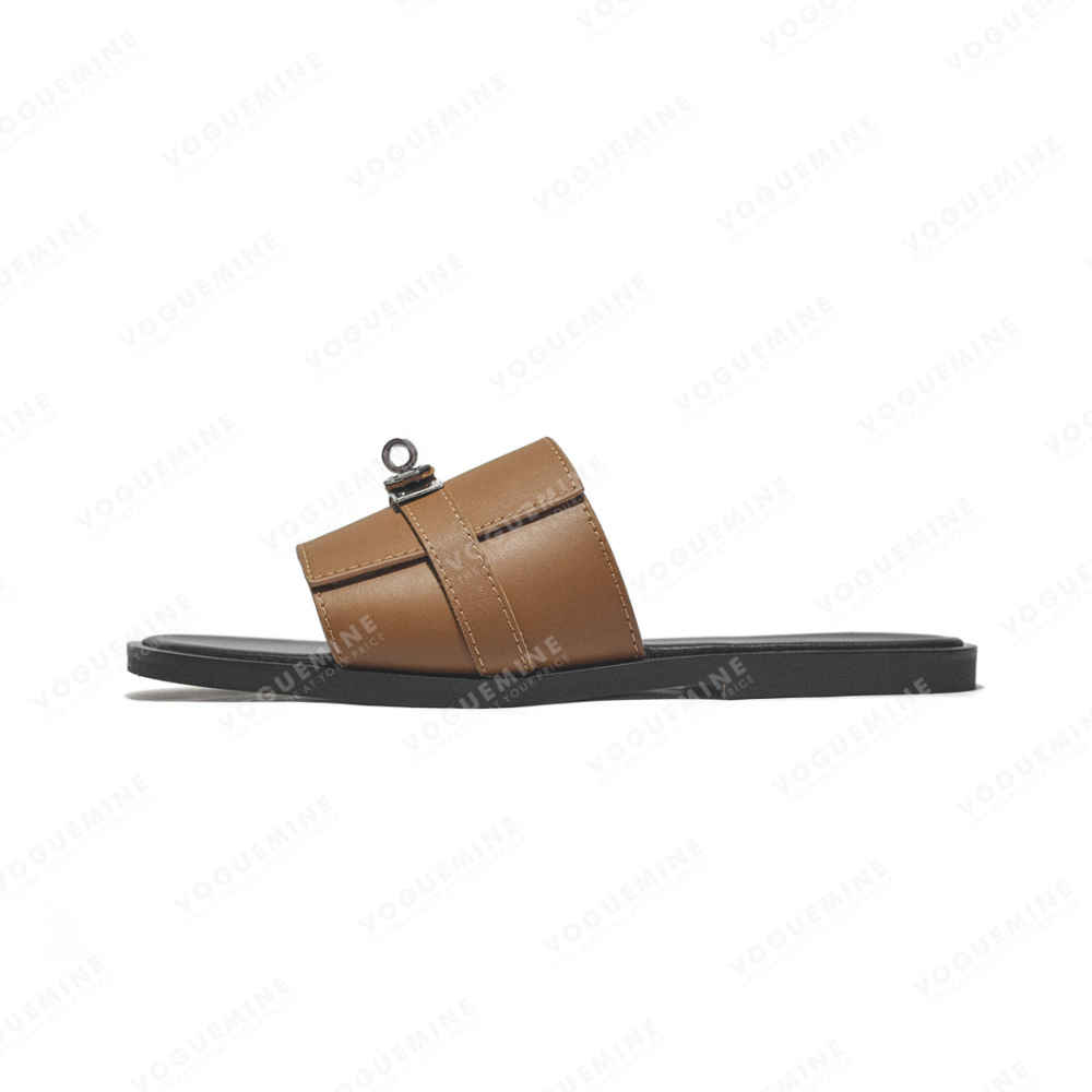 Hermes Brown Premium Gabriel Flip-flop-1