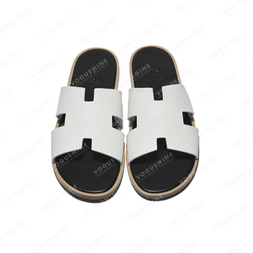 Hermes White Premium Izmir Flip-flops-3