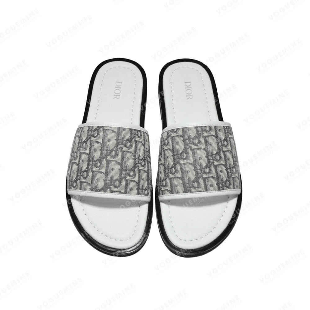 Dior Printed Grey Premium Quality Flip-flops-3