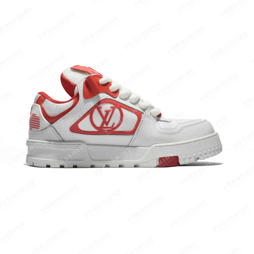 Louis Vuitton White & Red Premium Quality Sneakers-1
