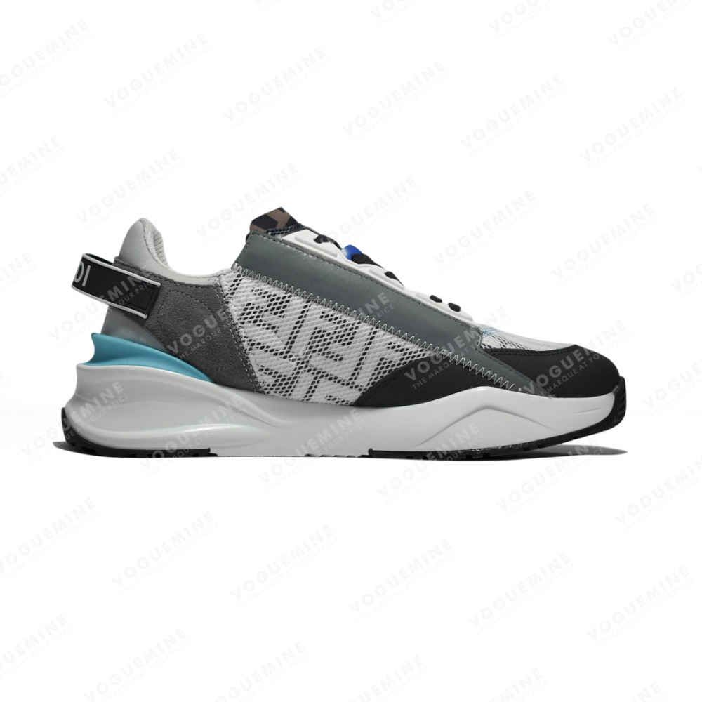Fendi Flow White & Blue Lycra Low-top Sneakers-1