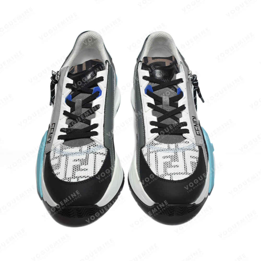 Fendi Flow White & Blue Lycra Low-top Sneakers-3