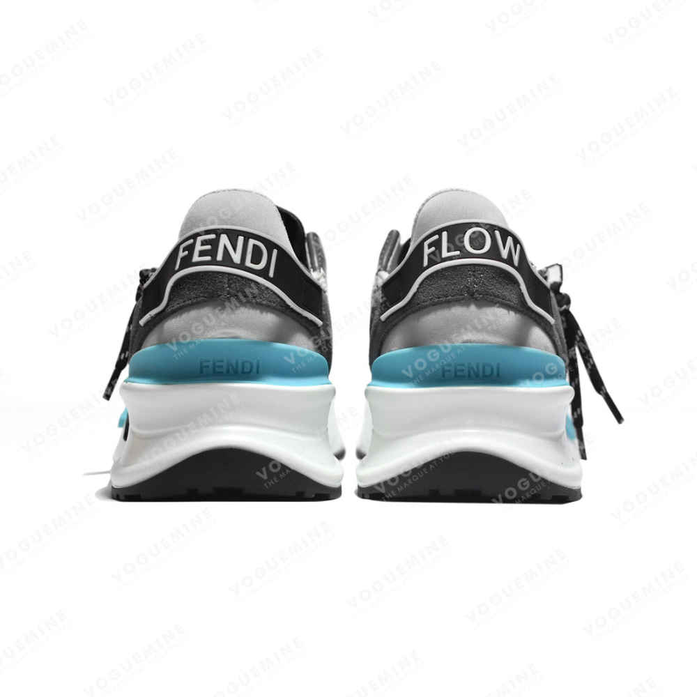 Fendi Flow White & Blue Lycra Low-top Sneakers-4