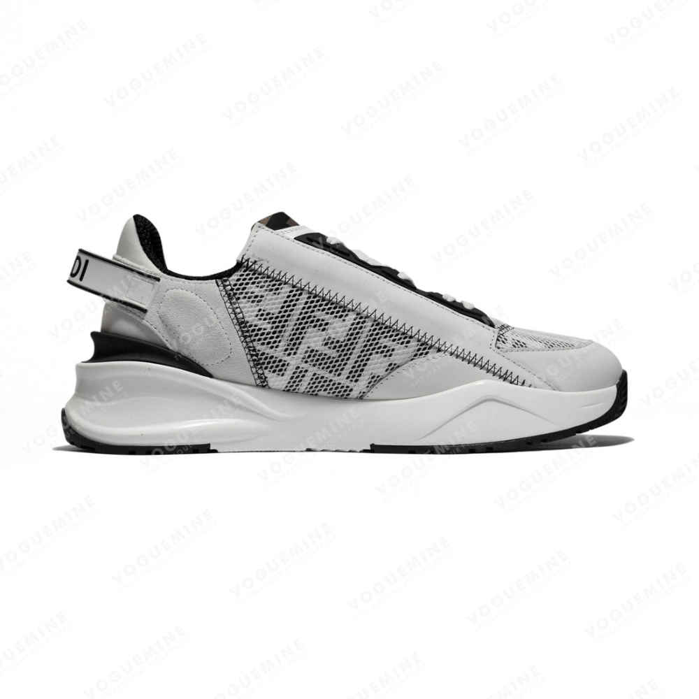 Fendi Flow Black & White Lycra Low-top Sneakers-1