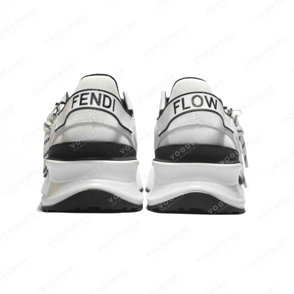 Fendi Flow Black & White Lycra Low-top Sneakers-4