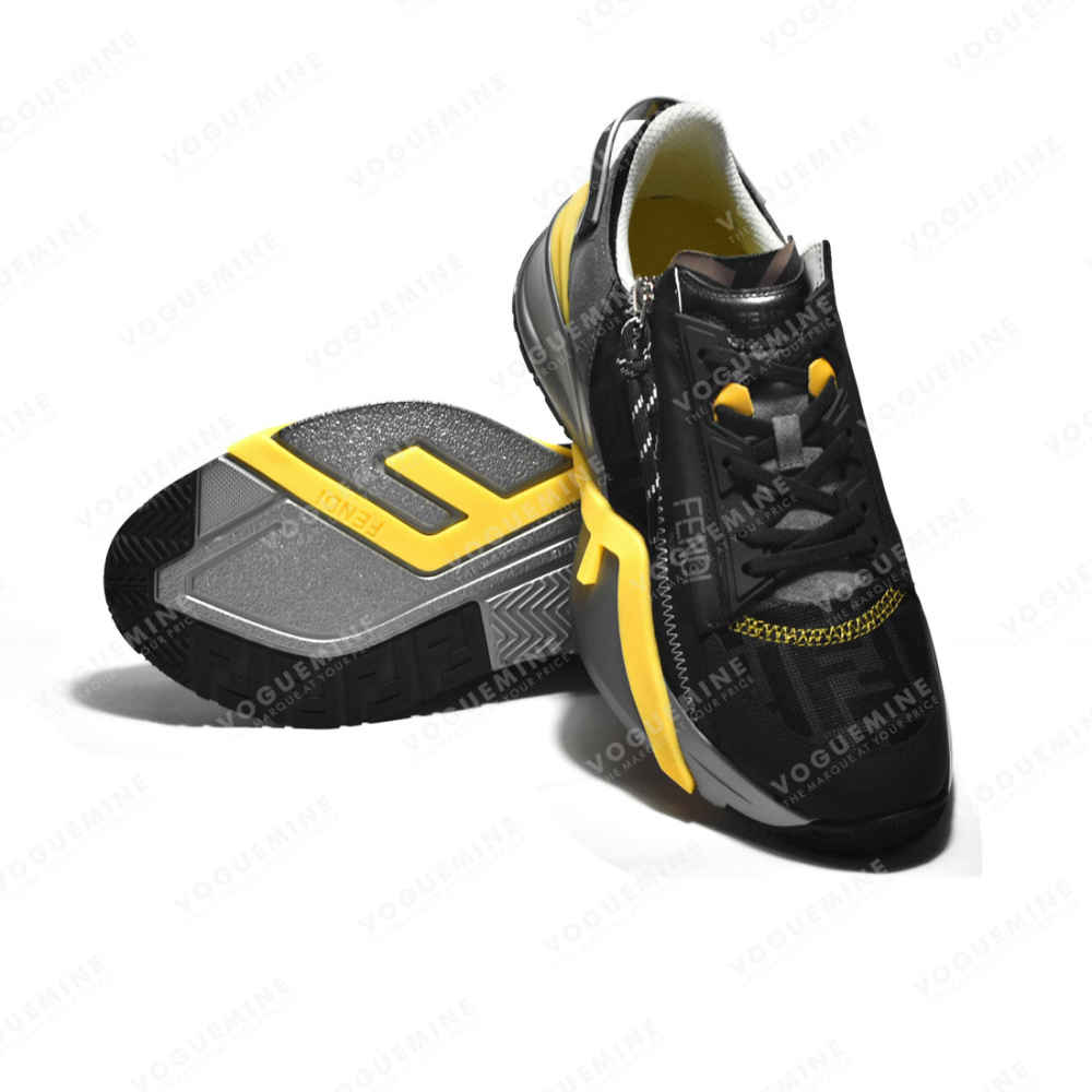 Fendi Roma Black & Grey Premium Low-tops Sneakers-5