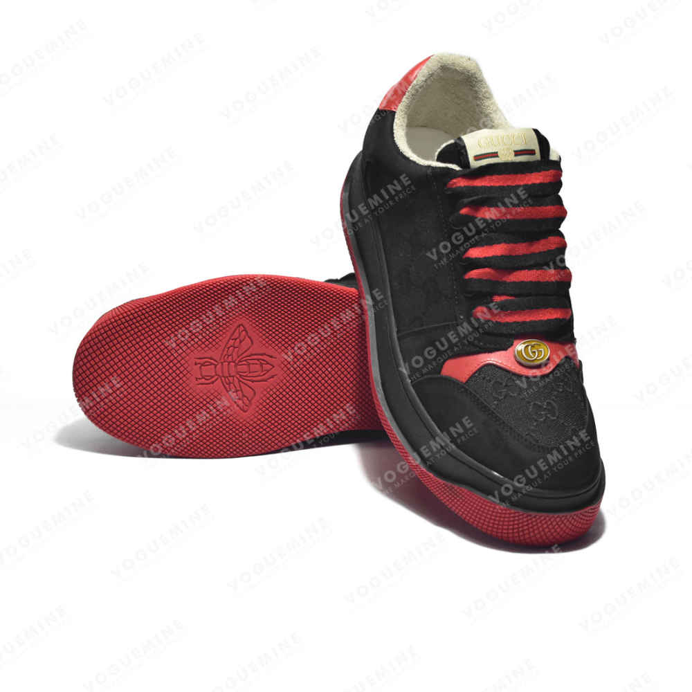 Gucci Black Men's Screener GG Trainer Sneakers-thumb-5