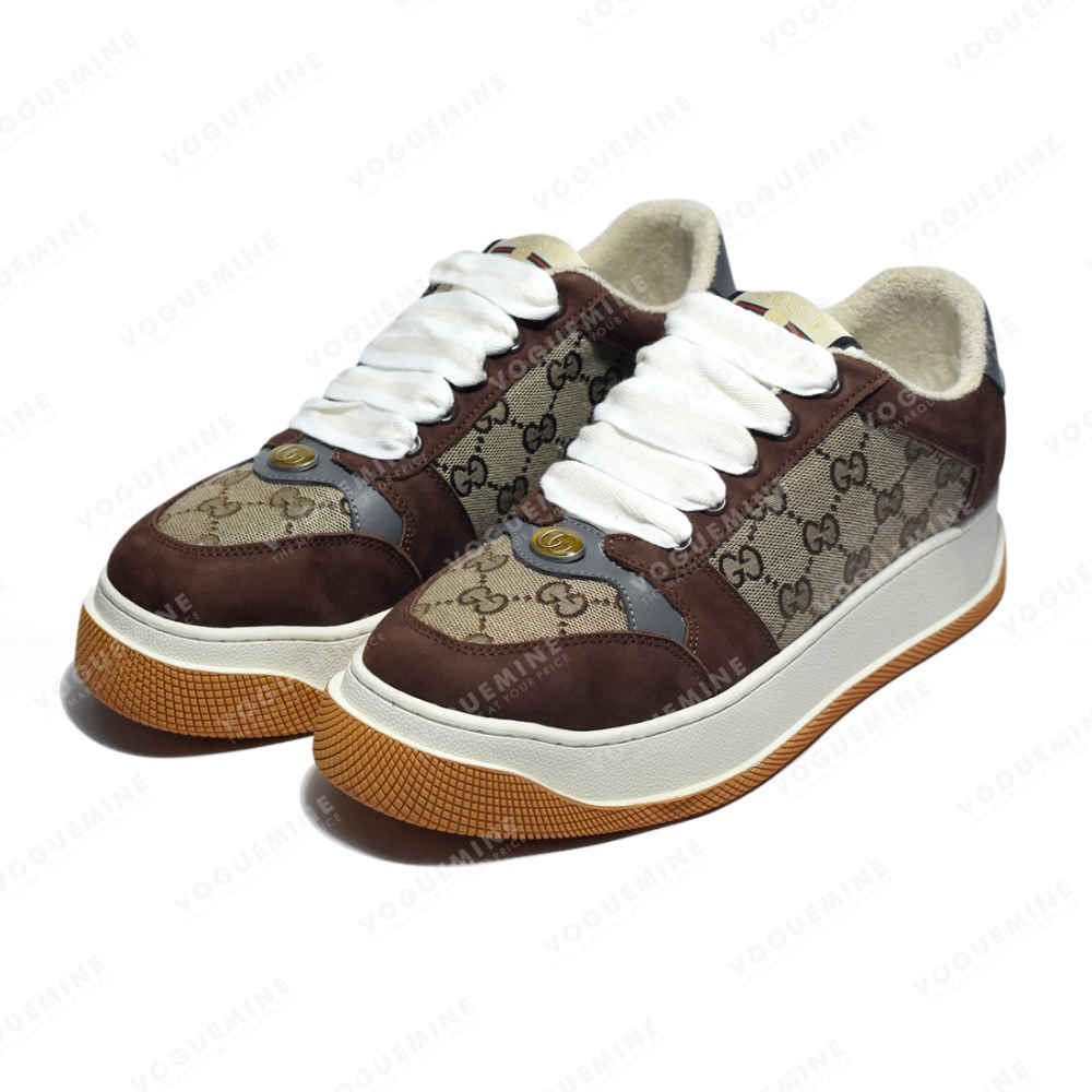 Gucci Brown Men's Screener GG Trainer Sneakers-thumb-2