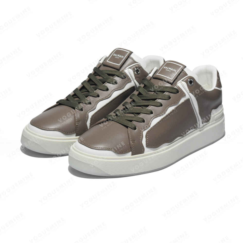 Balmain Paris Brown & White Premium Quality Sneakers-thumb-2