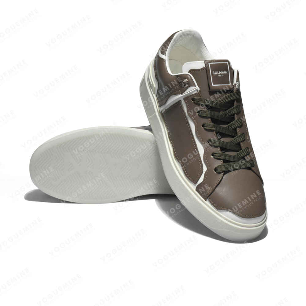 Balmain Paris Brown & White Premium Quality Sneakers-thumb-5