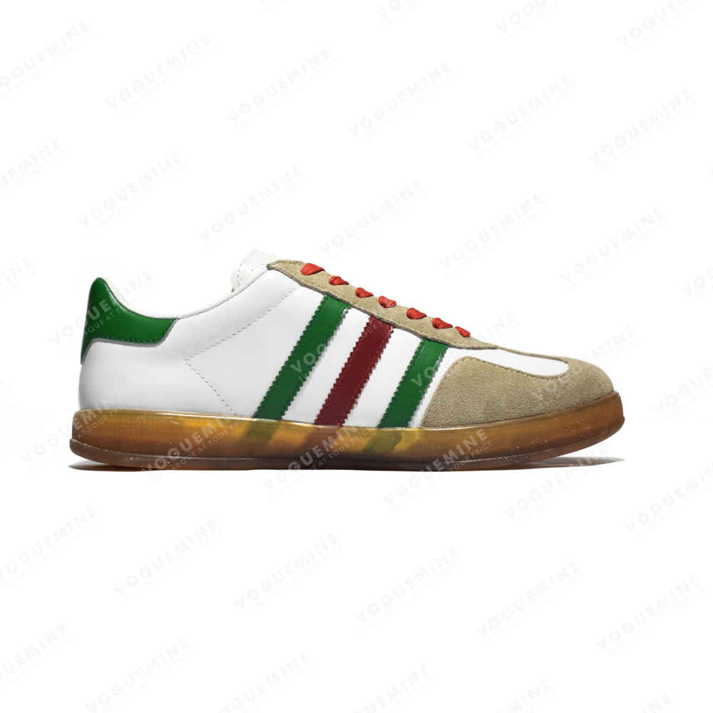 Gucci x Adidas Gazelle White Green Red Sneakers-thumb-1