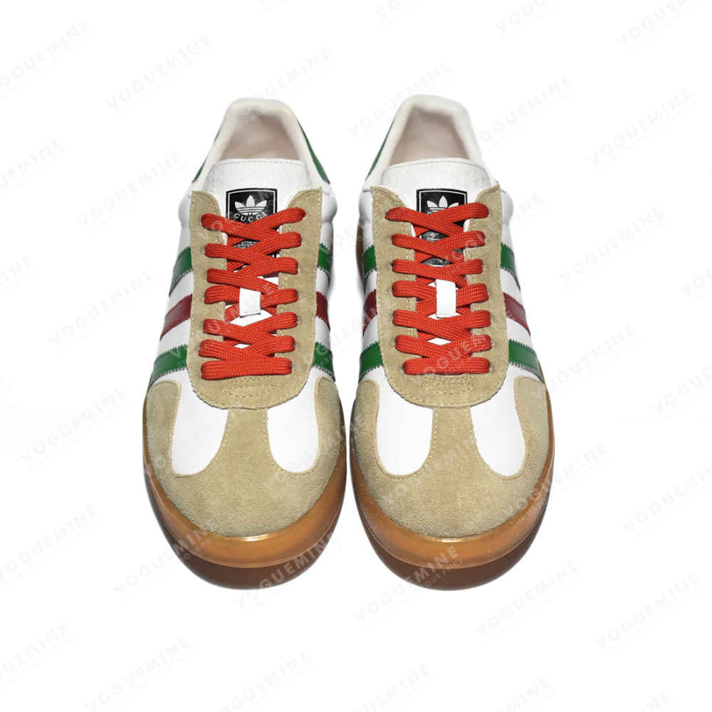 Gucci x Adidas Gazelle White Green Red Sneakers-thumb-3
