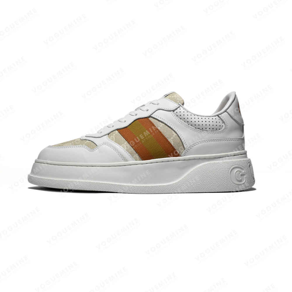 Gucci White & Orange Premium Quality Sneakers-thumb-0