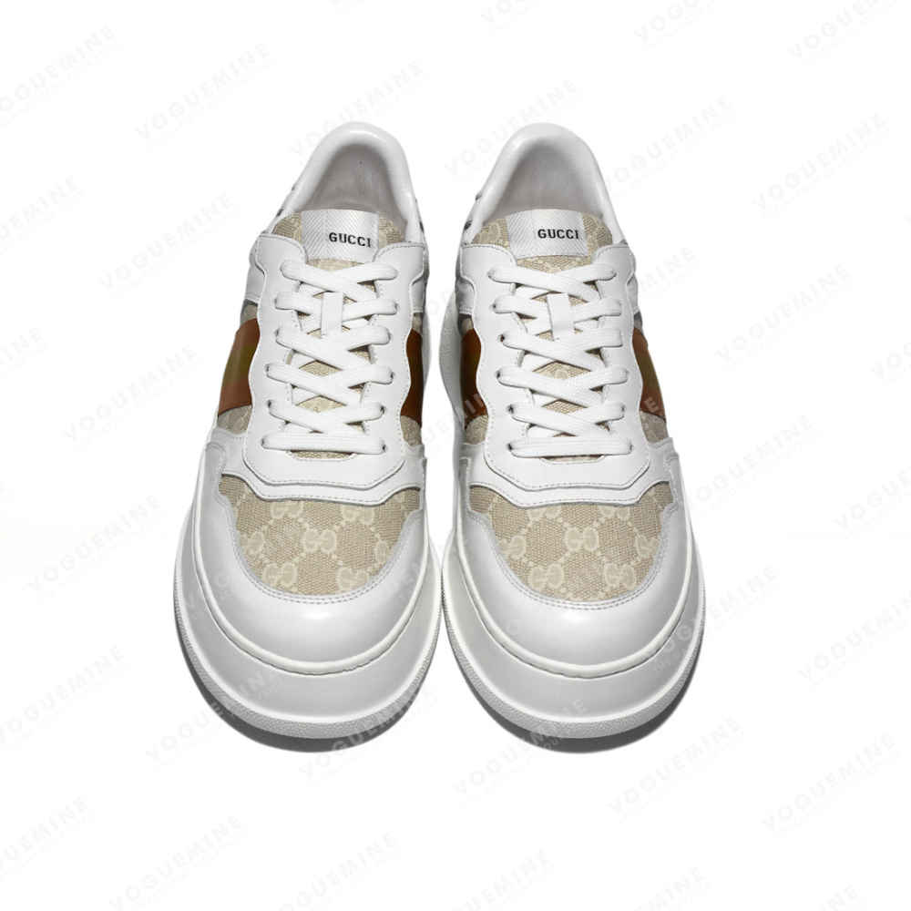 Gucci White & Orange Premium Quality Sneakers-thumb-3