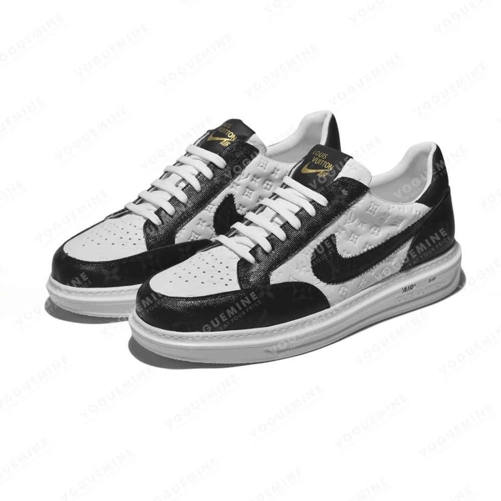 Louis Vuitton White & Black Premium Quality Sneakers-thumb-2