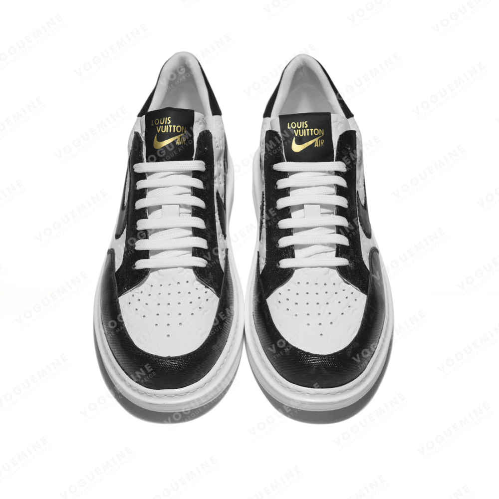 Louis Vuitton White & Black Premium Quality Sneakers-thumb-3