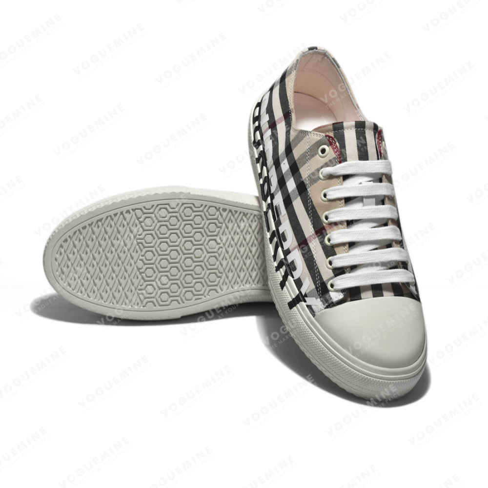 Burberry White Vintage Check Premium Sneakers-2