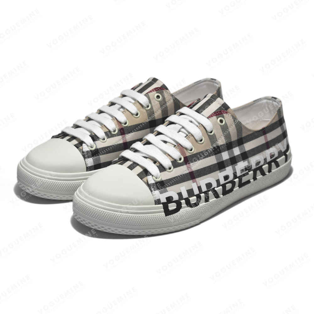 Burberry White Vintage Check Premium Sneakers-5