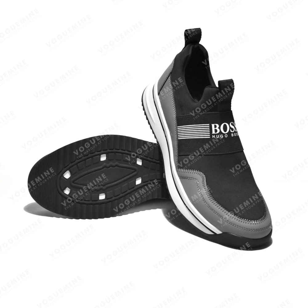 BOSS Black & Grey Premium Quality Sneakers-5
