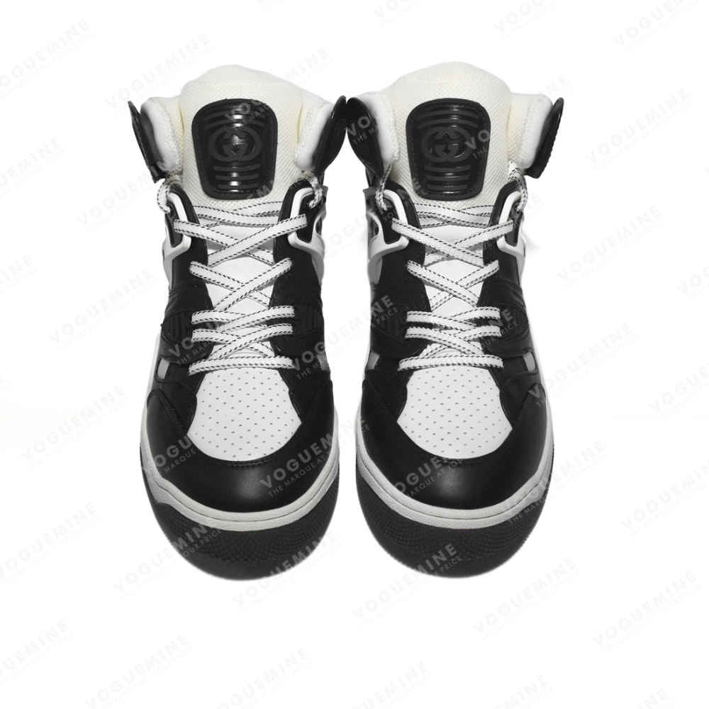 Gucci Black & White Basket High-Top Premium Sneakers-3