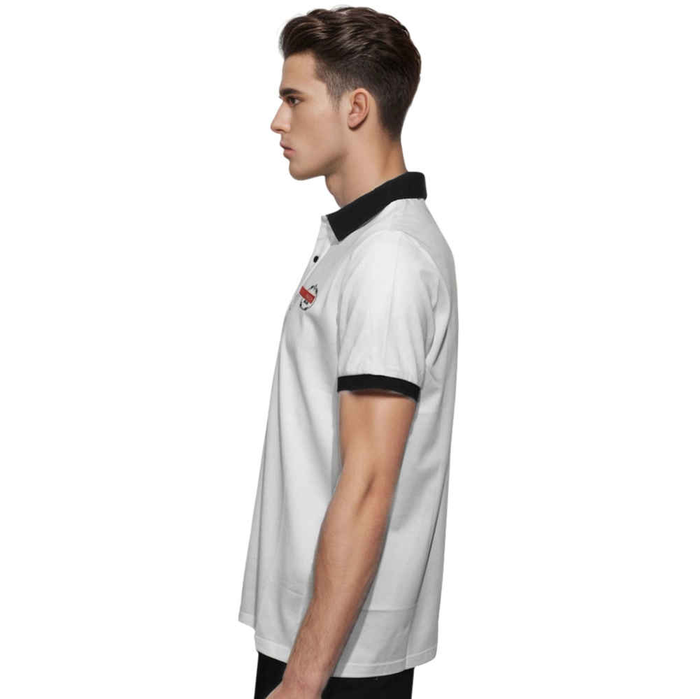 Prada White Embroidered Logo Premium Quality Polo T-shirt-2
