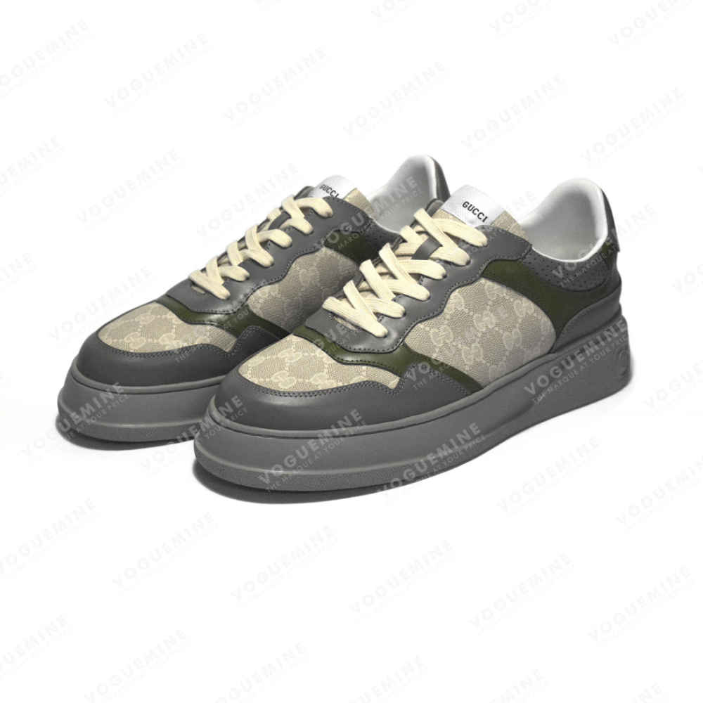 Gucci Grey & Green Premium Quality Sneakers-thumb-2