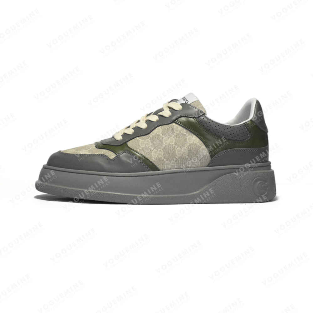 Gucci Grey & Green Premium Quality Sneakers-thumb-0