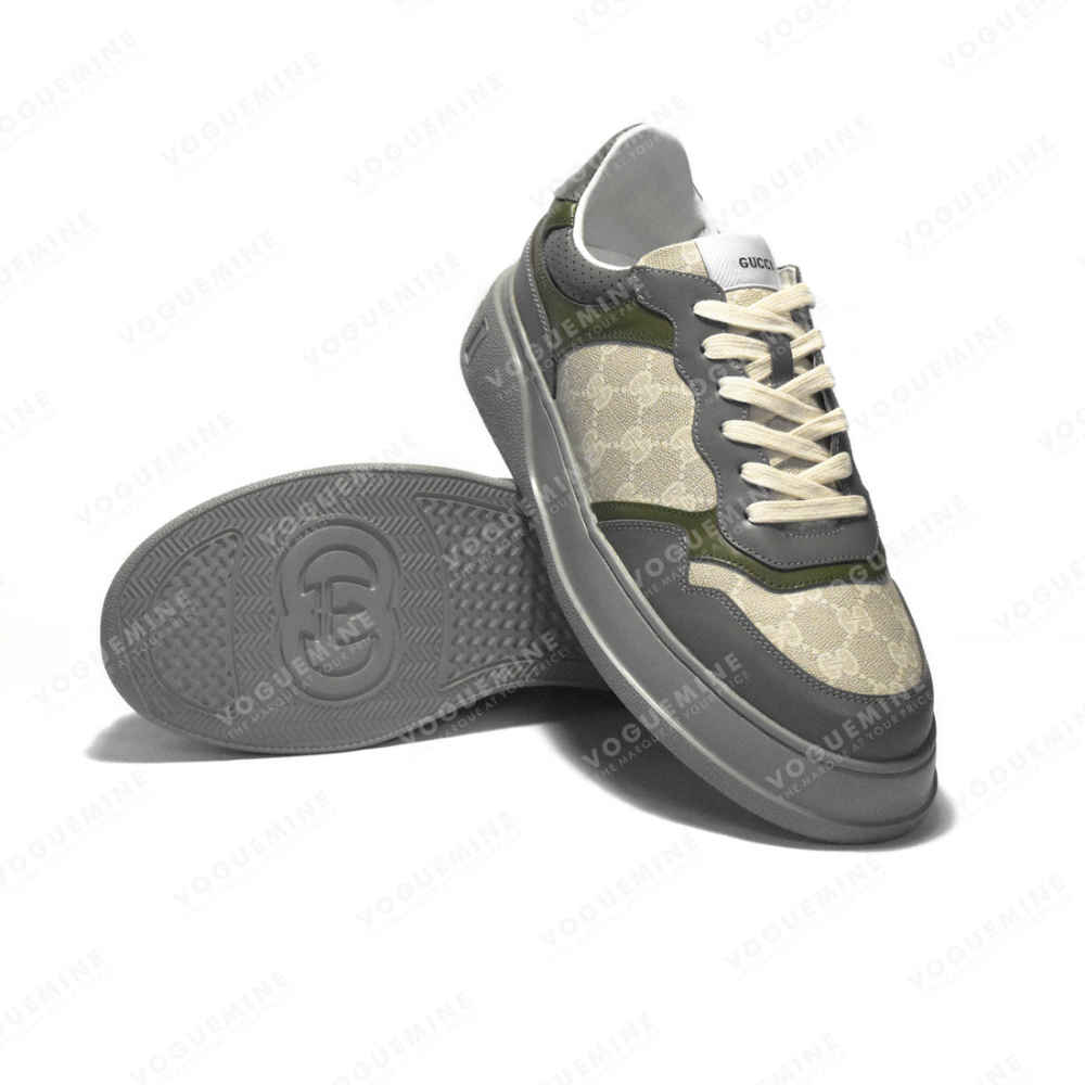 Gucci Grey & Green Premium Quality Sneakers-thumb-5
