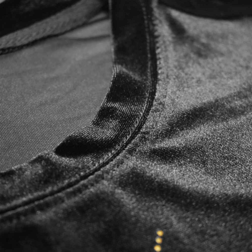 Velvet High End Black Quality Sweatshirt-4