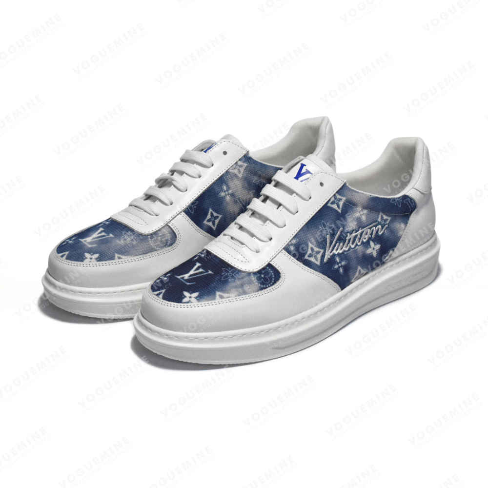 Louis Vuitton White & Blue Premium Quality Sneakers-2