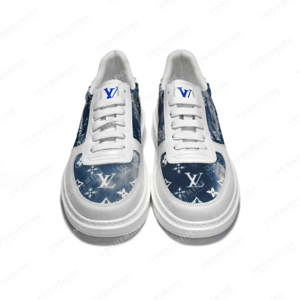 Louis Vuitton White & Blue Premium Quality Sneakers-3