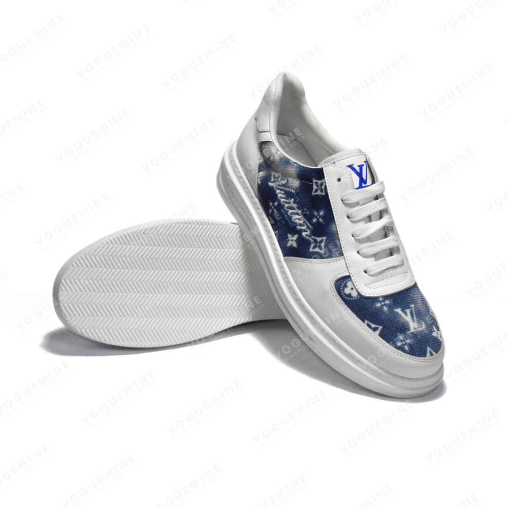 Louis Vuitton White & Blue Premium Quality Sneakers-5