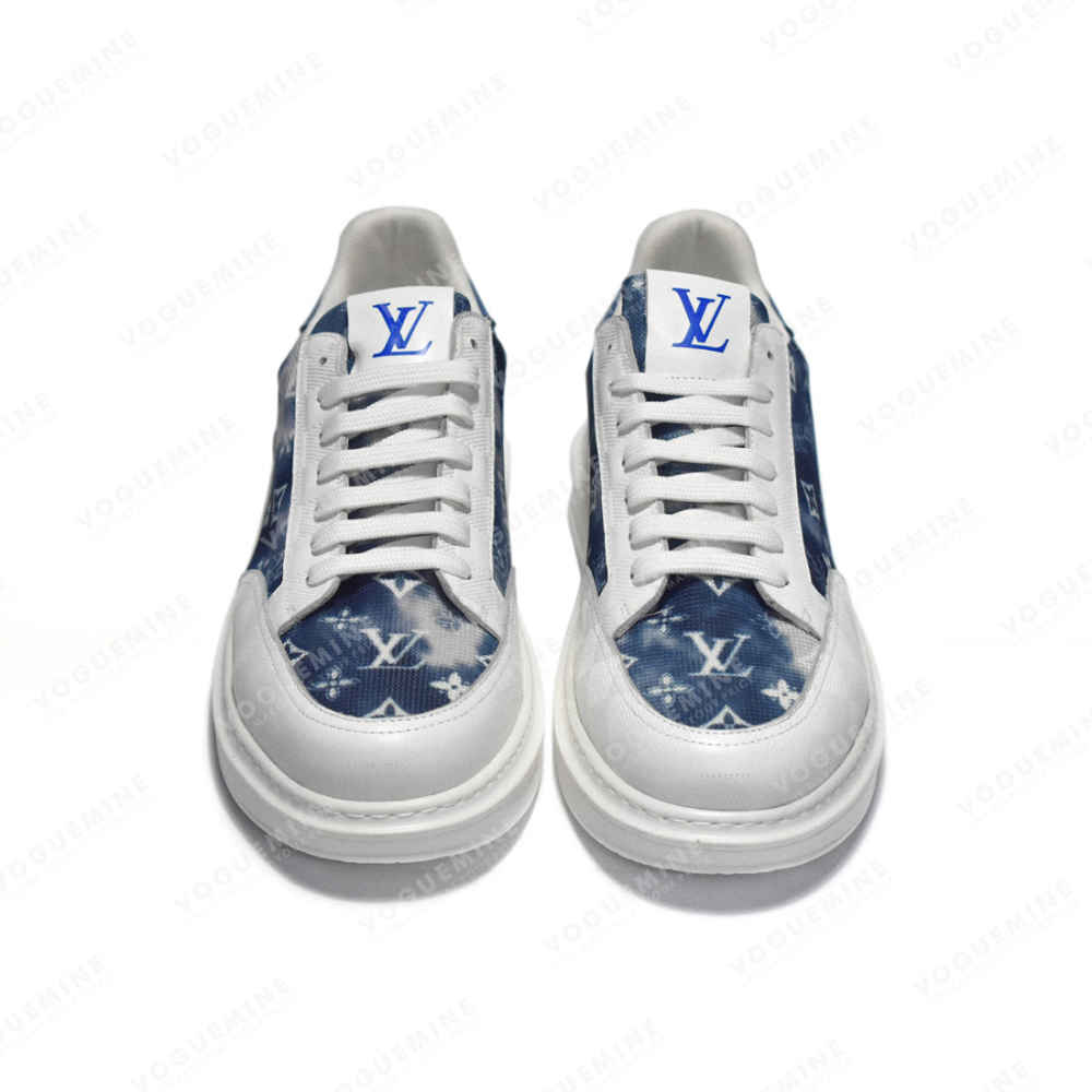 Louis Vuitton Monogram White & Blue Premium Sneakers-3