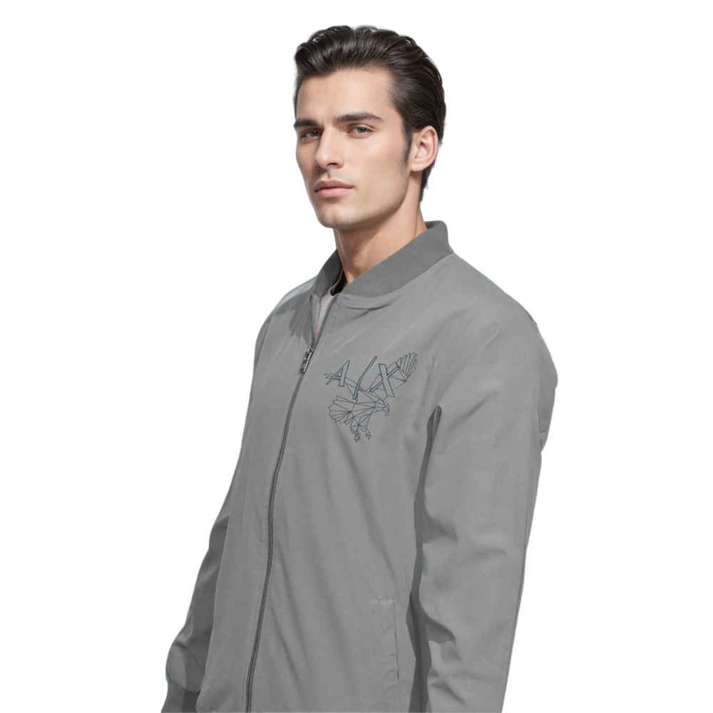 Armani Exchange Eagle Print Grey Premium Jacket-thumb-0