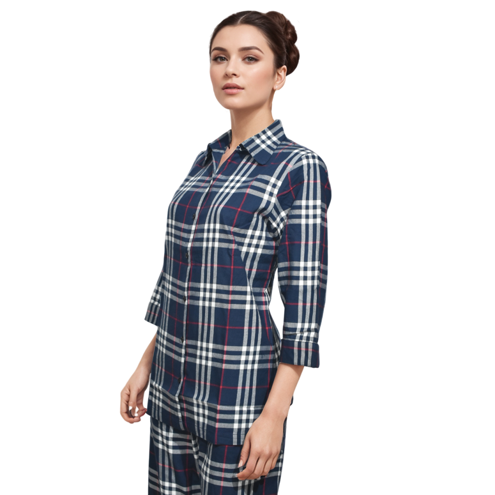Burberry Blue Check Premium Cotton Co-ord Set-thumb-0