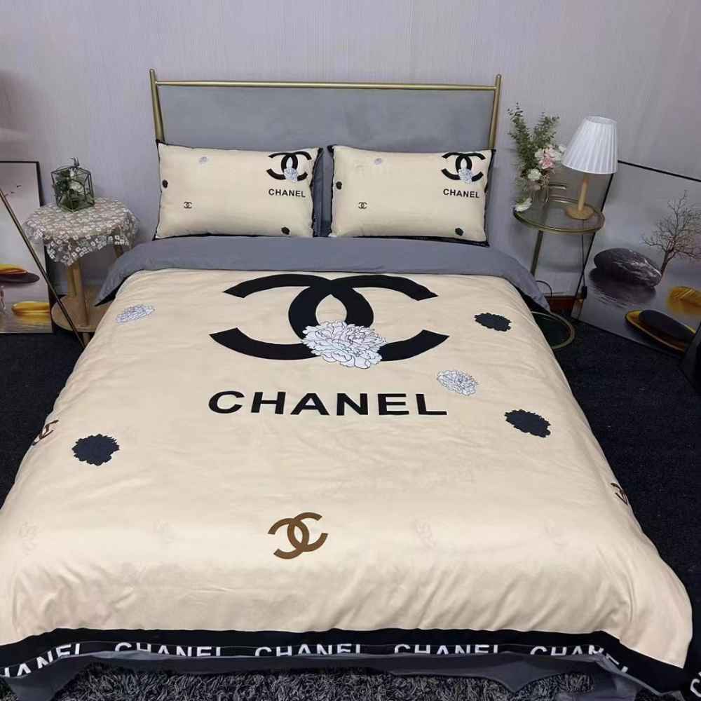 Chanel Cream Premium Quality Bedsheet-thumb-0