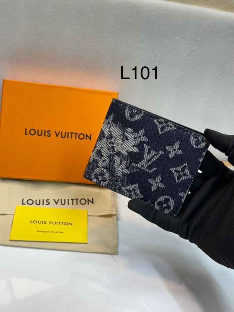 Louis Vuitton Navy Blue Premium Compact Wallet-thumb-0