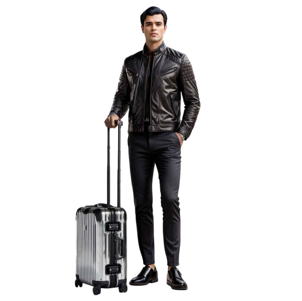 Moncler & Rimowa Silver Premium Cabin Trolley Bag-8