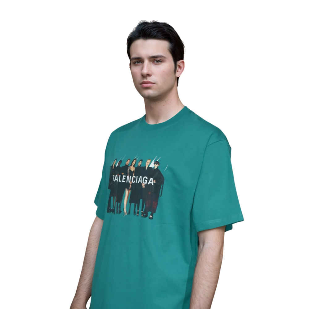 Balenciaga Green Premium Quality T-shirt-2