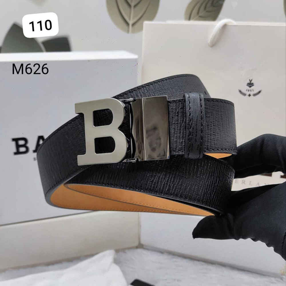 Bally Silver Premium Quality Leather Belt-thumb-0