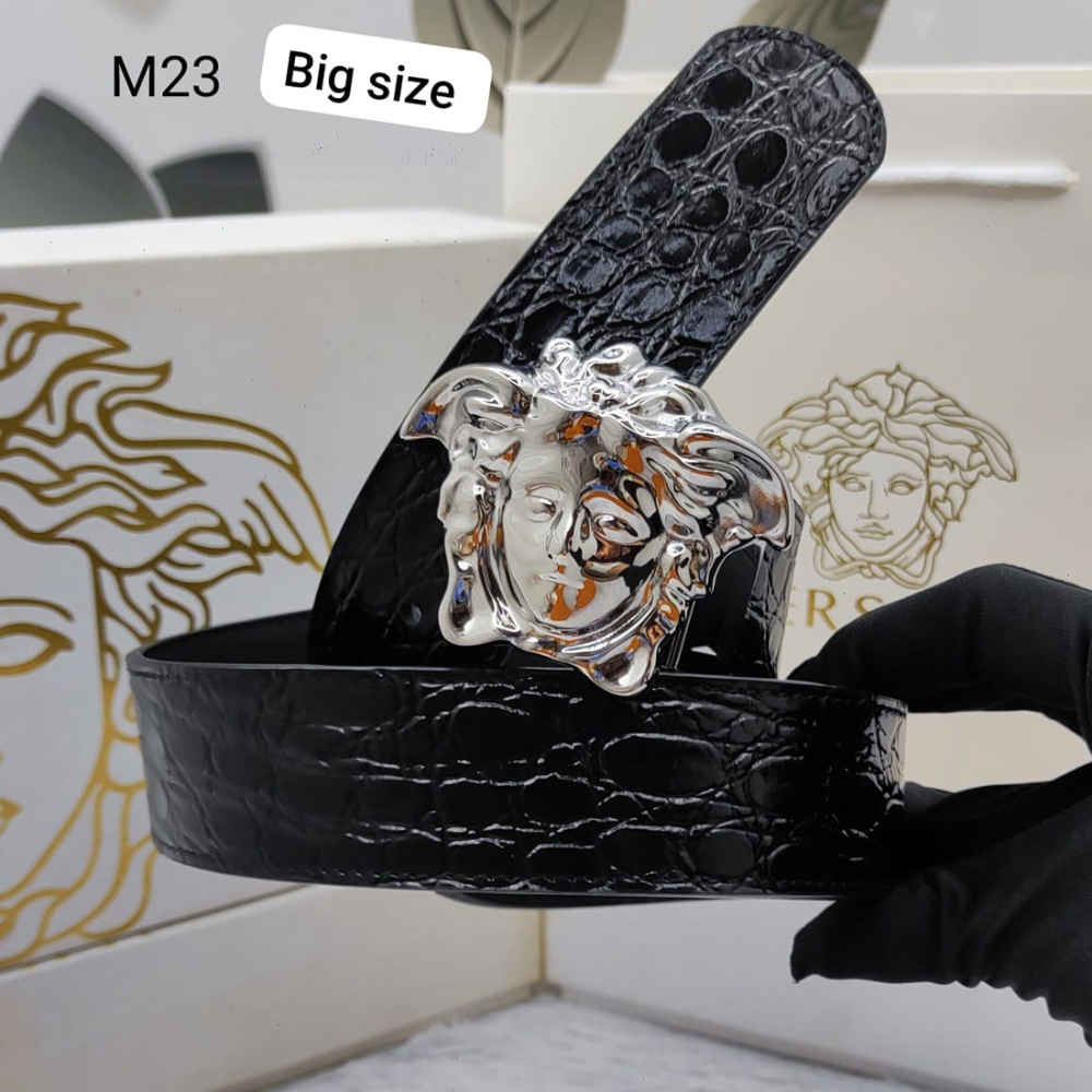 Versace Silver Premium Quality Leather Belt-thumb-0