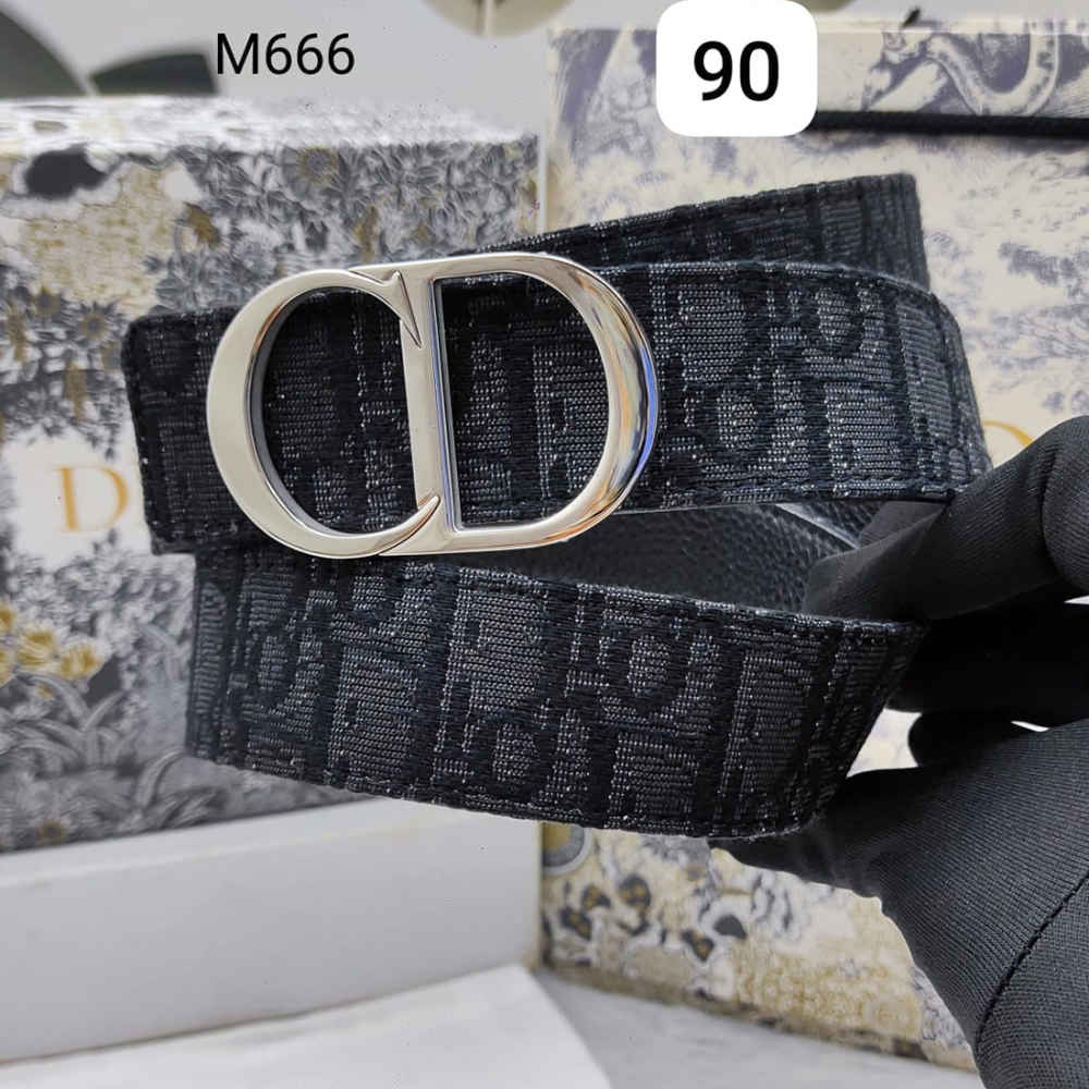 Dior Silver Premium Quality Leather Belt-thumb-0