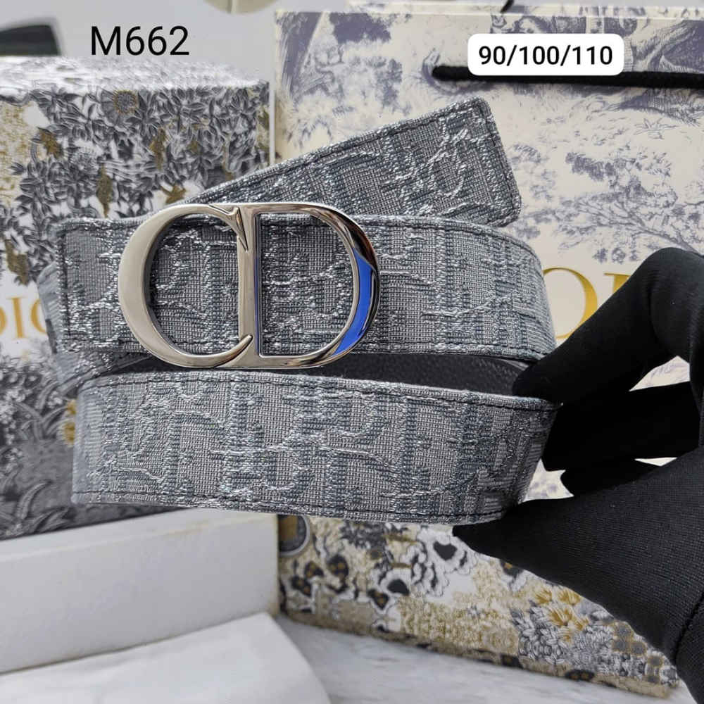 Dior Grey Premium Quality Leather Belt-thumb-0