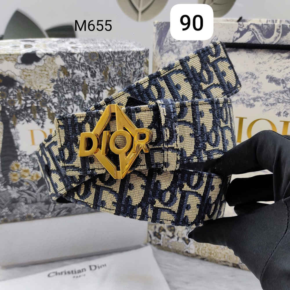 Dior Golden Premium Quality Leather Belt-thumb-0